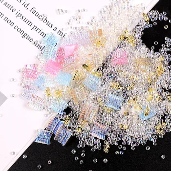 Dantela Aurora Fusta Flash Micro-perforate Rupt Cristal de Diamant Nisip Amestecat Flash Unghii DIY Decorare Unghii Bijuterii
