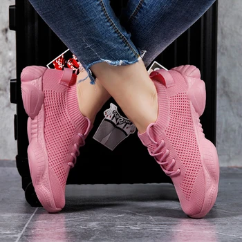 De Primăvară De Moda Toamna Adidas Pantofi Pentru Femei Tesatura Stretch Femeie Respirabil Pantofi Platforma Plus Dimensiune Doamnelor Mocasini Casual Unisex