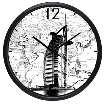 Dubai Timp Hartă A Lumii Decorative De Mari Dimensiuni Ceas De Perete New Sosire Cuarț Ceasuri Ceasuri De Moda