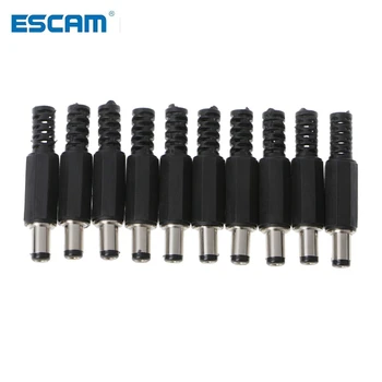 ESCAM 10 Buc 5.5x2.5mm 5.5x2.1mm Male DC În Linie Priza Jack Conector Adaptor Capac de Plastic Imagine 0