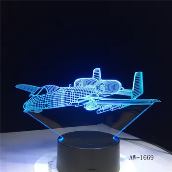 F16 Fighting 3D Avion Lampa Luptator cu Jet Kit Întrerupător la Distanță, Lumina de Noapte lumini Colorate t Dormitor Copil Lampă de Masă AW-1669
