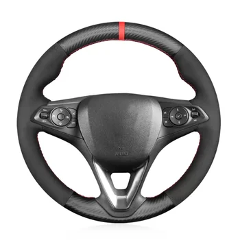 Fibra de Carbon, piele de Căprioară Capac Volan pentru Opel Astra (K) Corsa (E) Karl 2014-2020 Crossland X Grandland X Insignia 2017-2020