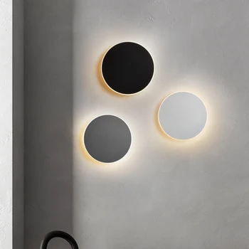 FKL Nordic Rotunde LED Lampă de Perete Dormitor Culoar Lampă de Noptieră Hotel Living Scara de Perete cu Senzor Tactil Lampă de Perete Imagine 0