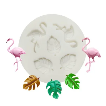 Flamingo spate broasca testoasa frunze de inversoare de zahăr mucegai silicon manual tort de ciocolată decorare uscat ritmul mucegai Imagine 0
