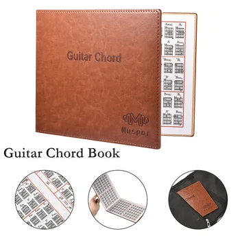 Guitar Chord Book Grafic de Înaltă Calitate din Piele PU cu 6 corzi Paperback Chitara Tablature Guitarra Exercițiu deget Foaie