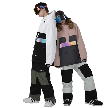 Hanorac Luminos Cald Bărbați sau Femei Zăpadă Costum Purta Snowboarding Îmbrăcăminte 15K Impermeabil de Iarnă Costume de Schi Jachete Pantaloni Castrați