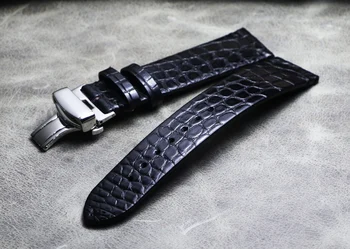 High-end de Crocodil Piele de Aligator curea de Ceas Curea de Lux Watches16 18 19 20 21 22 mm Handmade Fluture catarama Bratara