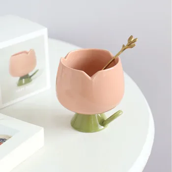 Ins Stil Cana Ceramica Plin de Design Cesti de Ceai Tulip Original Cani Cana de Cafea de Anul Nou Cani Cuplu Cadou Cadouri Personalizate