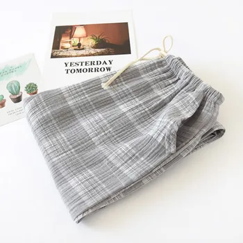 Iubitorii De Carouri Pantaloni De Pijamale De Bumbac Pentru Femei Pijamale Pijamas Bărbați Halat De Baie, Îmbrăcăminte De Noapte Pentru Femei Casual Pijamale, Haine De Acasă Somn Fund Imagine 0