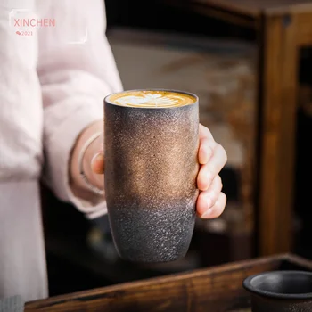 Japoneze Retro Ceramice Ceașcă De Cafea Cu Lapte Aurit Cana Creative De Uz Casnic Cadou Clasic Gust De Moda Căni Cești De Cafea Fără Mâner