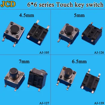 JCD 1BUC SMD Comutator 6*6*4.5 mm 6*6*5mm 6.5 mm 7mm 6X6 4Pin Tactile Tact Buton Micro Comutator Auto-reset Switch-uri