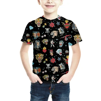 Jumeast Vara Copii T Shirt de Imprimare 3D Y2k Stil de Desene animate Maneca Scurta Sport Copii Moda Streetwear Pulover Amuzant Topuri Imagine 0