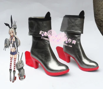 Kanta! Colecție Shimakaze Negru Scurt Halloween Pantofi Cosplay Cizme H016 Imagine 0