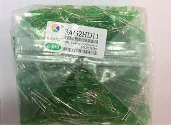 LED-diodă emițătoare de lumină Kuangtong 3mm păr verde verde 11mm prelungit coloidal general verde 3mm galben-verde 3AG2HD11