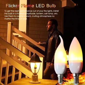 LED-uri Simulate Flacără Becuri de 2W E14 E27 220V 85-265V Luces Lampa Accesorii pentru Casa Lampada Electronice Efect de lumină cu Flacără Becuri K7D0