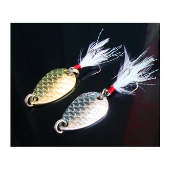 Lingura de pescuit Momeli de Cârlig Înalte Cu Pene Metalice Jiguri Greu Momeala 9g 3,5 cm Momeli Artificiale Lot 2 Bucati