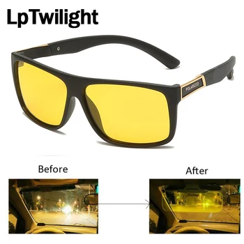 LpTwilight TR90 Noapte Viziune Ochelari de Oameni de Conducere Auto ochelari de Soare Femei UV400 Galben Lentile Anti-orbire oculos de sol