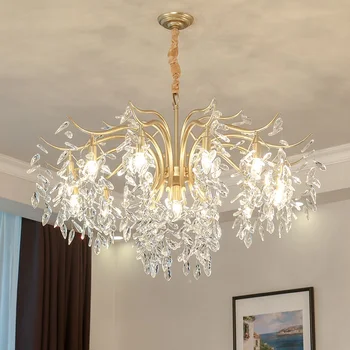 Luxul Modern American CONDUS de cristal candelabru decorațiuni interioare living de iluminat candelabru agățat lampă dormitor lampă de agățat
