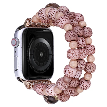 Manual Curea cu Margele pentru Apple Watch Seria 7 6 41mm 45mm 40mm 44mm de Moda de sex Feminin Lanț de Șirag de mărgele Brățară iWatch Ultra se 5 4 3