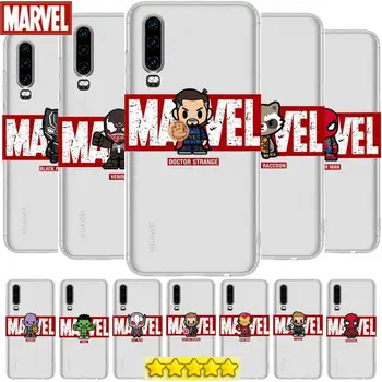 Marvel Avengers Hero numele Anime Cazul în care Telefonul Pentru Huawei p50 P40 P30 P20 P10 P9 P8 Lite E Pro Plus Etui Coque Pictura Hoesjes co Imagine 0