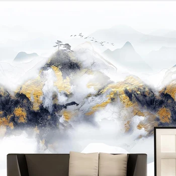 Milofi Personalizate 3D Tapet Mural Rezumat Artistic de Cerneală, Pictură în Ulei Peisaj de Aur de Fundal de Perete Pictura Decorativa Wallpap
