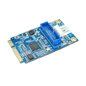 MINI PCIE pentru a USB 3.0 Adapter Card 4Pin Conector de Alimentare MINI PCI-E pentru a 19pin USB Panou Frontal cu 2 Porturi USB 3.0 Montantului plăcii de extensie