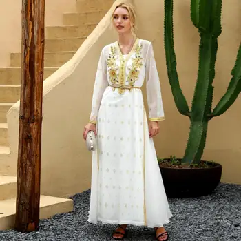 Moda realizate manual diamant ștrasuri din mărgele musulman Abaya Caftan Musulmane Hijab Rochie de Abaya feminin Islamic robe Caftan Dubai Djellaba F1898