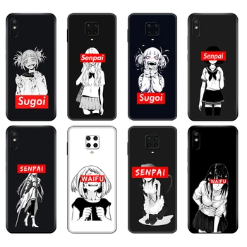 Negru Caz tpu Pentru Xiaomi Redmi 7A 8 8A 9 9A 9C Caz Redmi Notă 8T 8 Pro T Nota 9 9 9 Pro Caz Sugoi Senpai Anime waifu Imagine 0