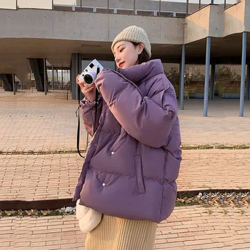 NOI de Iarnă 2022 Jacheta Parka Student de sex Feminin a Îngroșa Cald Haina de Bumbac Căptușit Scurt Uza Liber Casual pentru Femei Sacou Zăpadă