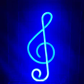 Noi Doi-culoare Notă Muzicală Lumina de Neon Acasă Creative de Modelare Lampa Cameră Decor de Halloween de Vacanță de Iluminat Multi-color Noapte Am