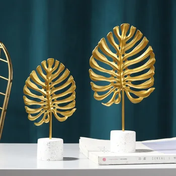 Nordic de aur din fier forjat turtle frunze ornamente living cabinet vin pridvor desktop meserii decor mobilier