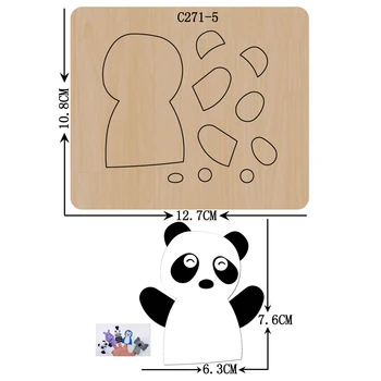 Noul panda din Lemn mor Scrapbooking C-271-5 Moare de Tăiere pentru comune mor de tăiere mașini de pe piață Imagine 0