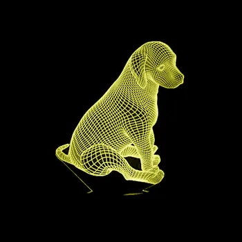 Noutatea Câine 3D Lampa USB cu LED-uri 3D Lumini de Noapte În 7 Culori de la Distanță Comutator Tactil 3D Birou Lampă de Masă Câine Echipa de Salvare 3D Lampa Cadou Imagine 0