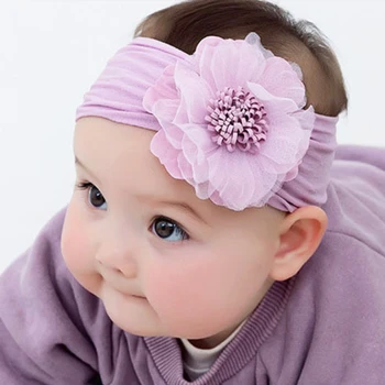 Nouă Flori de Nailon ochiurilor de Plasă de Floarea-soarelui Copilul Hairband Hairband Moale de Bandă de susținere pentru Copii Accesorii de Par Nou-născut Benzi de Cap pentru Fete