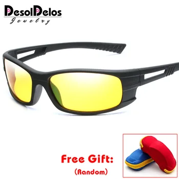 Oamenii Polarizat Ochelari de Soare UV400 Rama Neagra de Plastic ochelari de Soare Femei Oval de Conducere Ochelari Sport Gafas De Sol 063 cu cutie