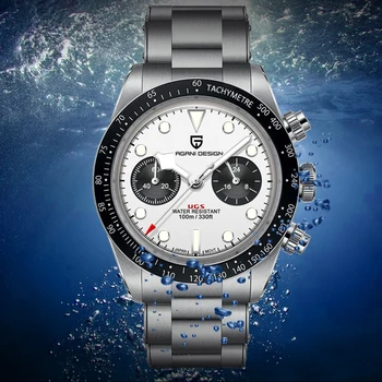 PAGANI DESIGN Noul Golf Panda Dial Cuarț Mens Ceas Sport Safir Luminos Cronograf din Oțel Inoxidabil Seiko VK34 ceas pentru bărbați