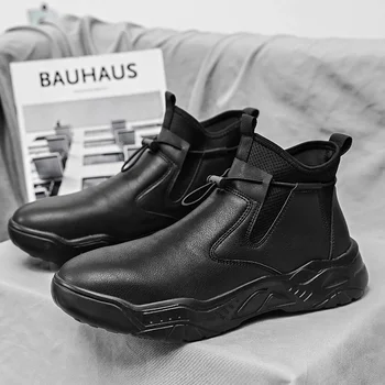 Pantofi Barbati Adidasi Barbat Casual Mens Shoes High Top Pantofi Negru Respirabil Pantofi Sport De Moda De Mers Pe Jos De Mare Sus Pantofi Pentru Bărbați