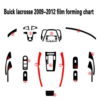 Pentru Buick lacrosse 2009-2012 Interior Panou de Control Central Mânerul Ușii 5DCarbon Fibre Autocolante, Decalcomanii Auto styling Dotari