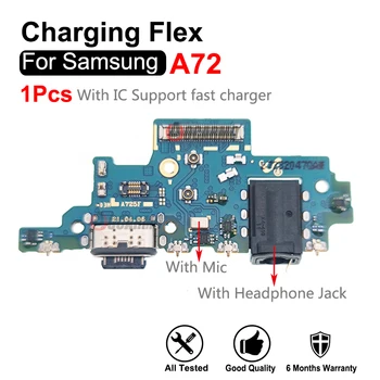 Pentru Samsung Galaxy A72 A725F Încărcare Rapidă Cu Micphone jack pentru Căști USB de Încărcare de Andocare Încărcător Port Cablu Flex Reparații Parte