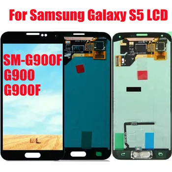 Pentru Samsung S5 LCD AMOLED touch screen LCD, ecran tactil LCD de instalare, cu autocolante Pentru Samsung Galaxy s5 g900f, g900h