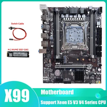 Placa de baza X99 despre lga2011-3 Placa de baza Suport Xeon E5 V3 V4 Serie CPU Cu M. 2 SSD 128G+Comutator pe Cablu Imagine 0
