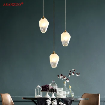 Postmodern minimalist restaurant cu trei capete de cristal living lampa Nordic masa de bar noptiera mică lampă de pandantiv