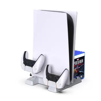 PS5 Dual Controller Charger Consola Vertical Stand de Răcire Stație de Încărcare Rapidă LED Fan Pentru SONY Playstation5 Disc/Digital