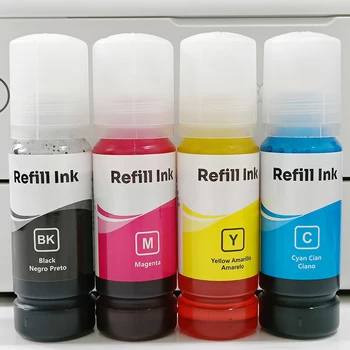 Realcolor 70 ML Premuim Inkjet Printer Ink C M Y K Reumplerea cu Cerneală de Înlocuire Kit Special de Cerneala Dye Pentru EcoTank ET L3110 Imagine 0