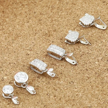 S925 Argint DIY Accesorii Micro Încrustat Kitty Jad Pandantiv Butonul de Jad, Cristal de Zircon Clip 2021 Moda Bijuterii Accesorii