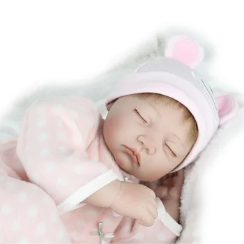 Silicon Renăscut Baby Dolls Băieți Fete Băiatul Închise Ochii Corp Moale de Dormit Copii Fidele 55 CM 22inch Jucării Pentru Copil Mama Cadou