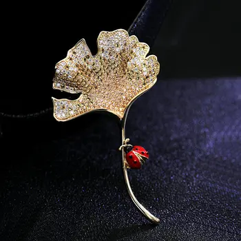 SINZRY creative femei bijuterii accesorii cubic zircon micro pave frunze broșe elegante pin doamna frumusete de bijuterie