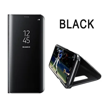 Smart Piele Flip Stand Oglindă Caz Pentru Samsung Galaxy S8 S9 Plus S7 S6 Edge Nota 8 Galaxy j5 j7 2017 UE Versiune Caz Acoperire 360