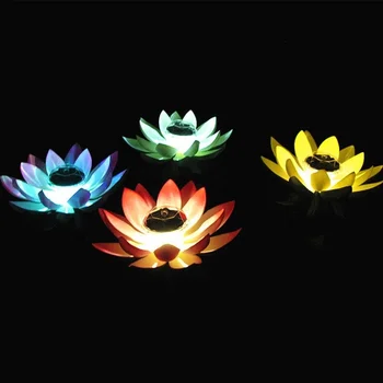 Solar Alimentat LED Floare de Lumină Artificială Forma de Lotus Plutind Fantana Iaz Grădină Piscină Lampa Led Noapte Lumină Solară Piscină Lumina