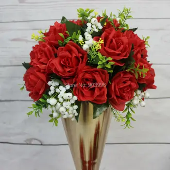 SPR Nou!! nunta drum duce flori flori de Trandafir lumanare masa centrala floare elemente d transport Gratuit Imagine 0